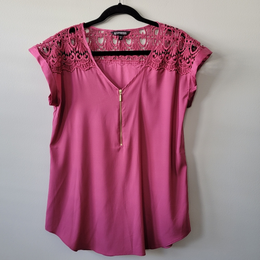 Express Lace Shoulder Top
